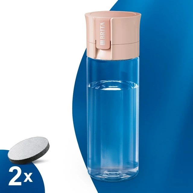 Shishe me filtër BRITA Vital 0.6L, pastel pjeshke, 2 copë