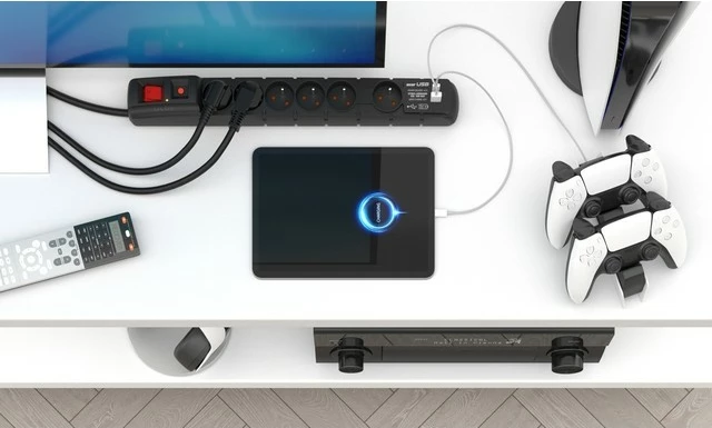 Prizë me mbrojtje Acar S6 USB A+C, 6 dalje, 3m, e zezë