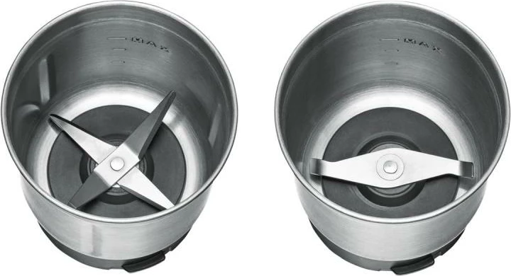 Mulli kafeje dhe erëzash, Rommelsbacher EGK 200, 2 enë çeliku inox, kontroll me puls, 240 x 125 x 125, argjendtë