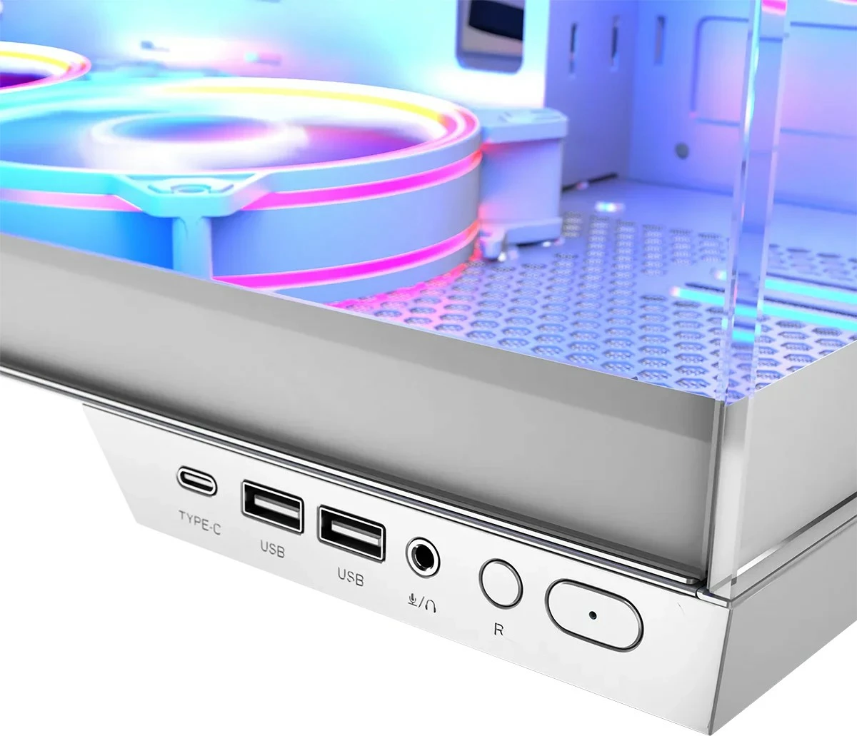 Kasë MODECOM Volcano Panorama APEX ARGB 3F Midi, e bardhë