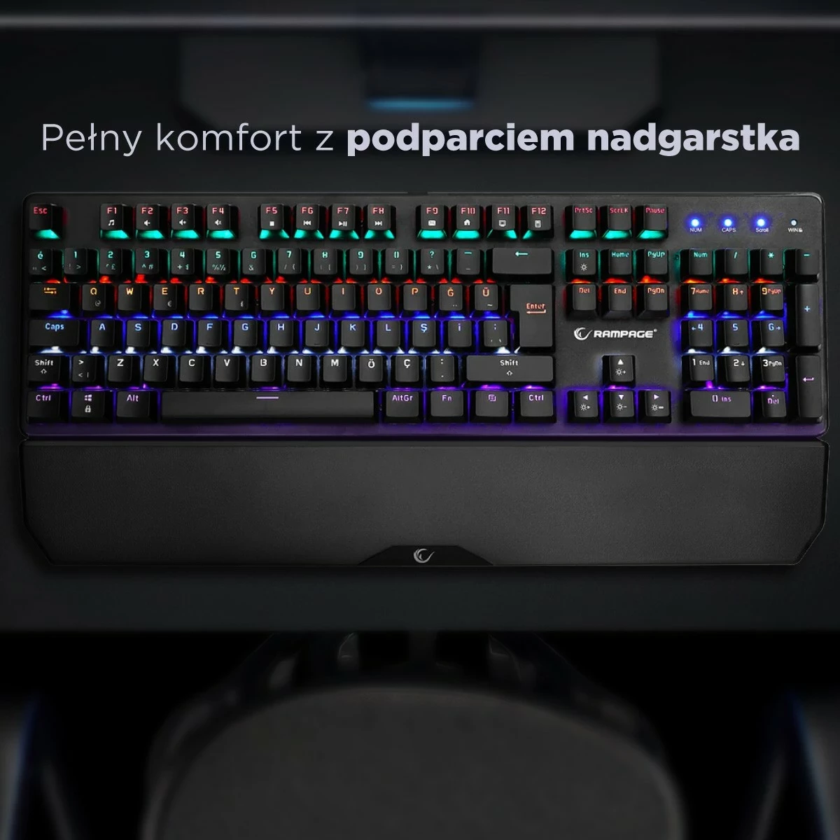 Tastierë mekanike Rampage KB-R86 UMBRA Blue Switch, e zezë