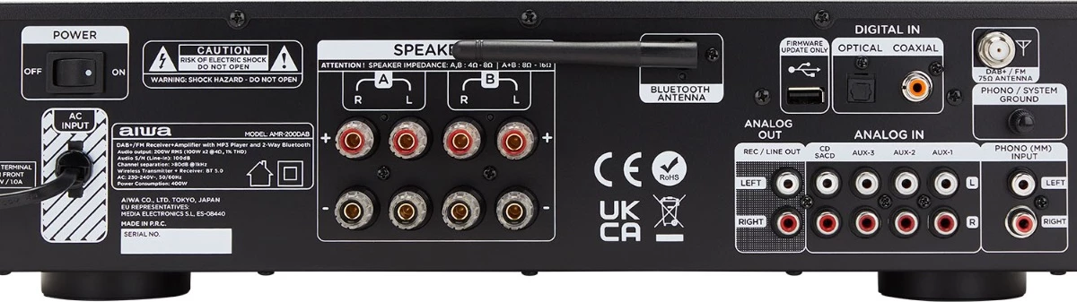 Amplifikator stereo me receiver DAB+/FM Aiwa AMR-200DAB 200W RMS, i zi