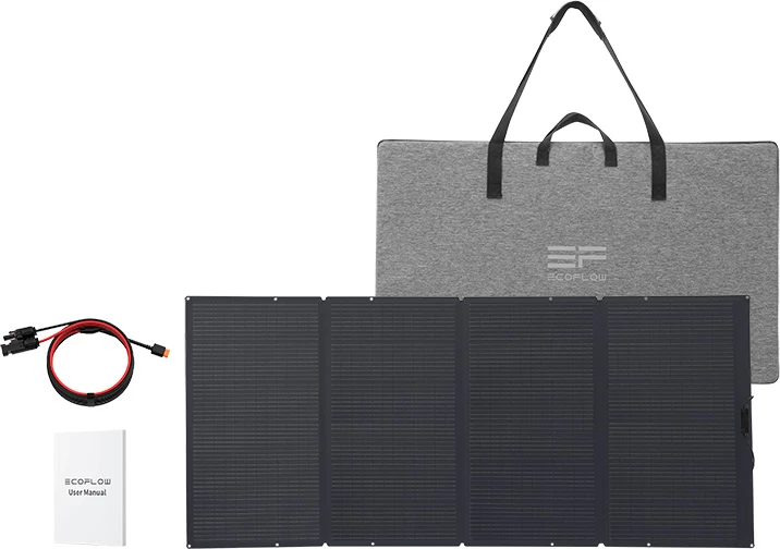 Panel diellor EcoFlow 400W, palosshëm, IP67, i zi