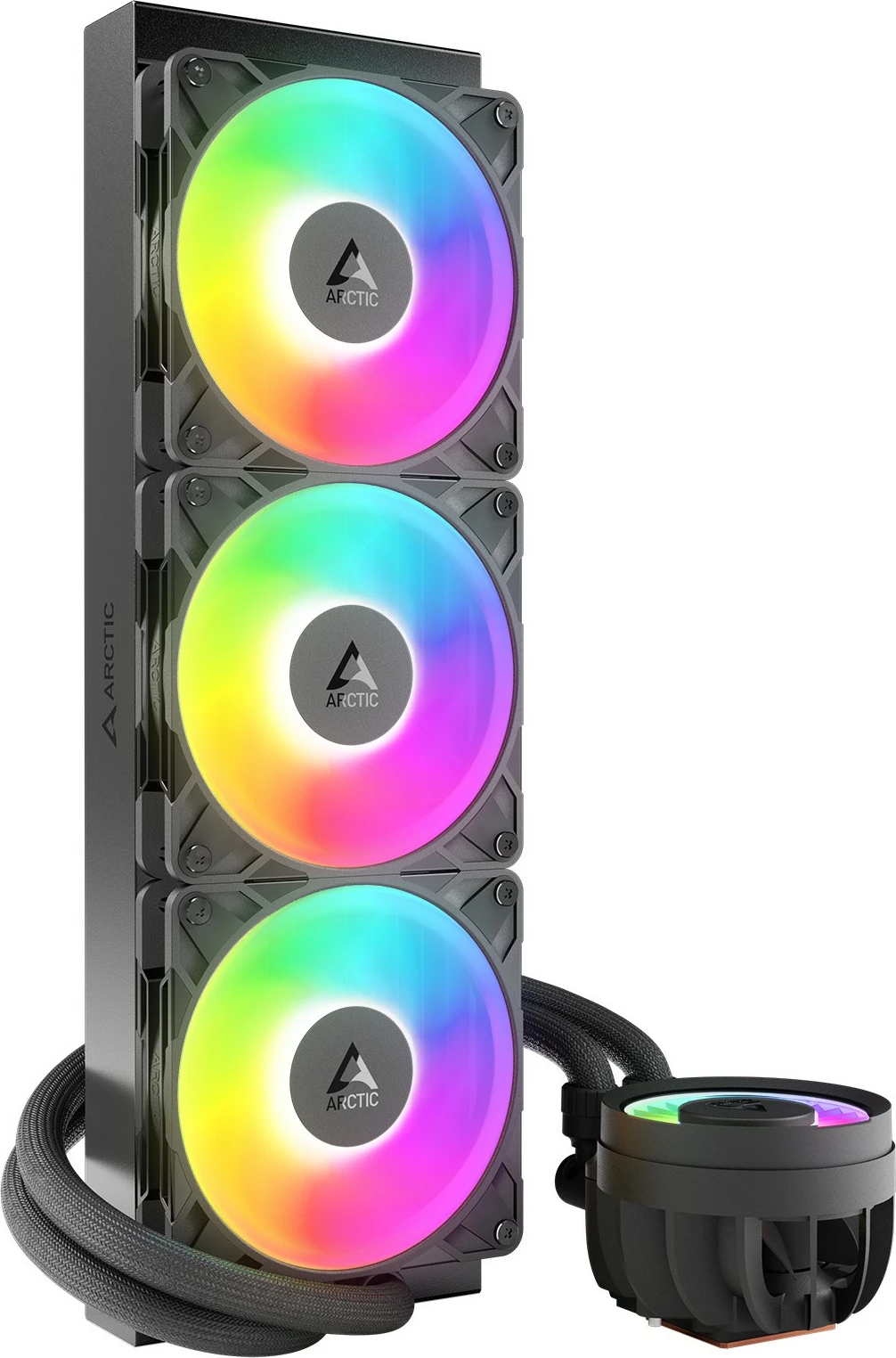 Ftohës uji për procesor ARCTIC Liquid Freezer III Pro 360 A-RGB, 3 ventilatorë 12cm, A-RGB, i zi