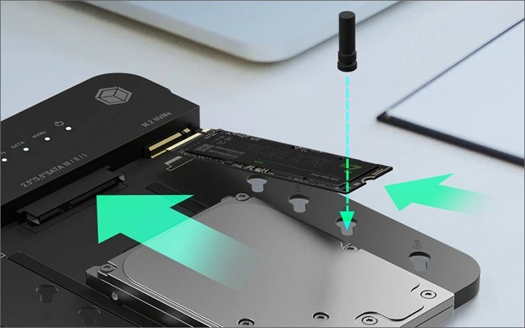 Stacion klonimi/docking Icy Box IB-2915 (IB-2915MSCL-C31), USB-C, për M.2 NVMe/SATA dhe 2.5\"/3.5\" SATA, 10Gb/s, i zi
