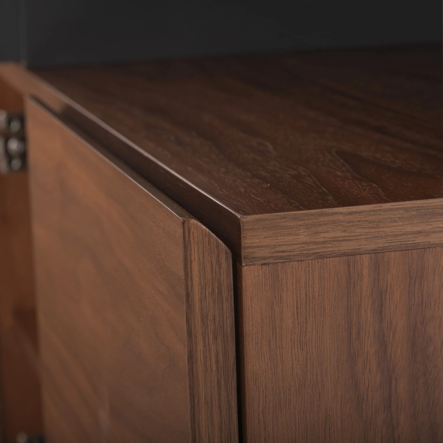 Bufe PREDA, MDF, ngjyrë arre dhe gri e errët, 167x28-40x80H cm