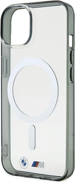 Mbështjellës BMW Silver Ring MagSafe për iPhone 15, Transparent