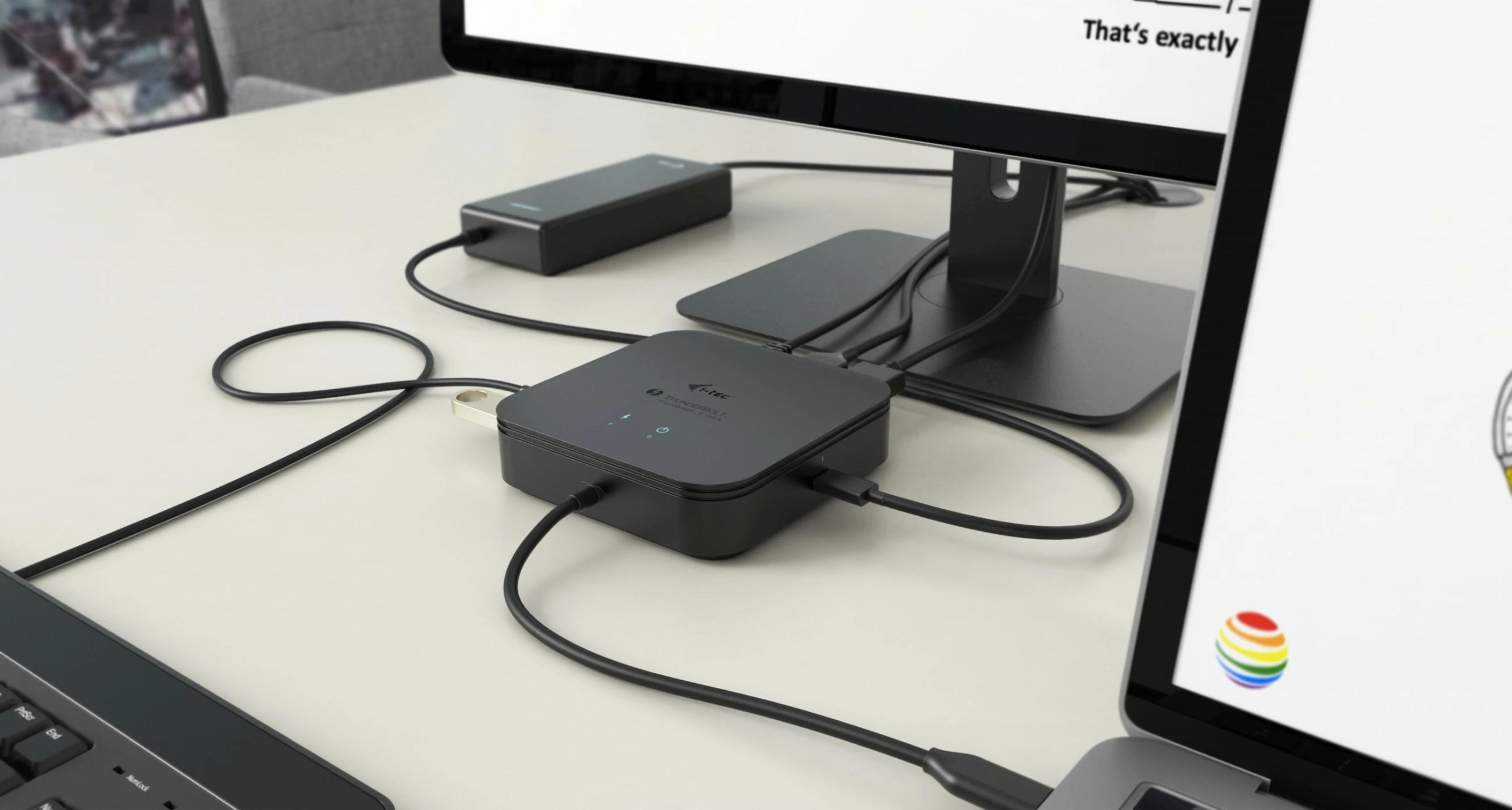 Docking station I-Tec Thunderbolt 3 Travel Dock, Dual 4K Display, 1x DP, 1x HDMI, 1x GLAN, 1x USB 3.1 Gen2, 1x USB 2.0, 1x Audio, e zezë