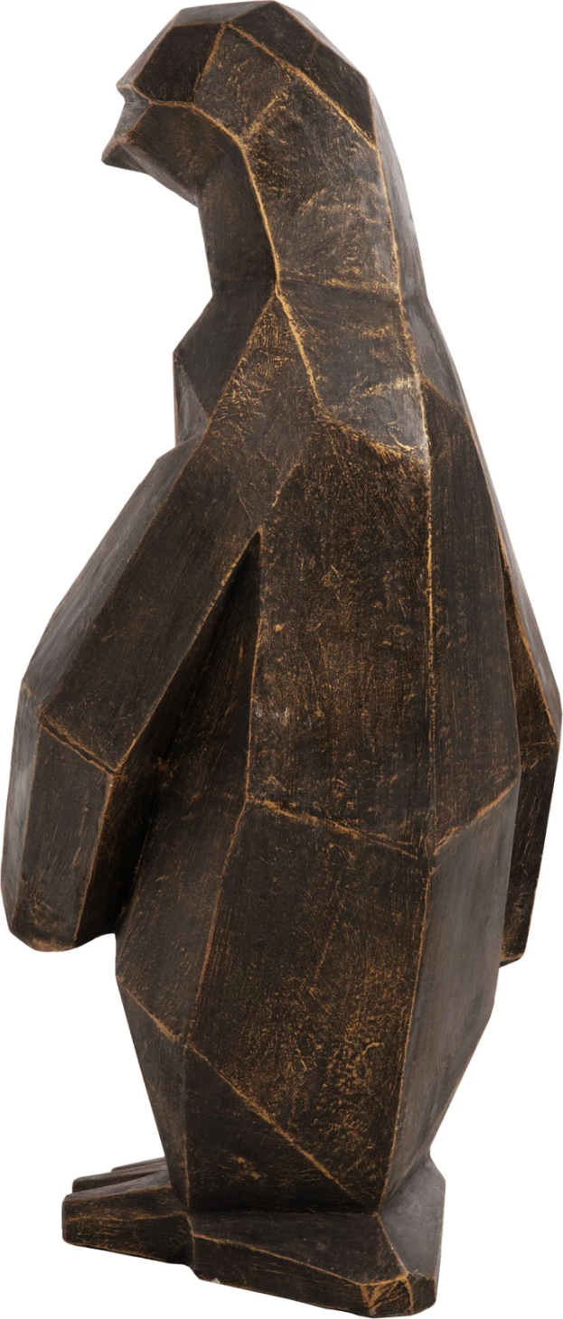 Dekor për dysheme, pinguin, ngjyrë patinë e zezë me detaje ari, FH7914, 45x45x100H cm