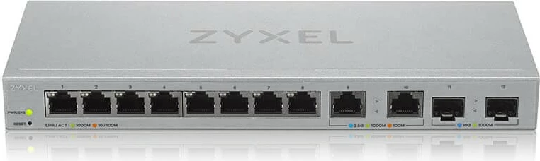 Switch i menaxhuar Zyxel XGS1210-12, 12 porta, 2x 2.5G, 2x SFP+ 10G, Argjend