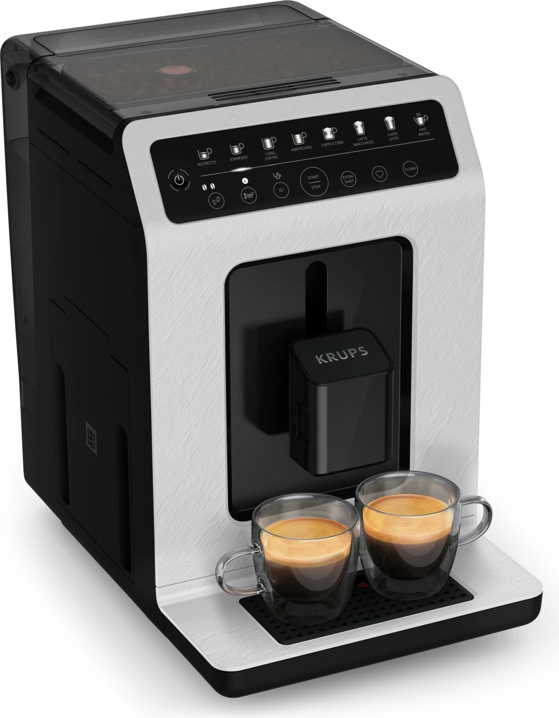 Aparat kafeje Krups Evidence ECO-Design EA897A, 2.3L, mulli i integrum, 1450W, zi/gri