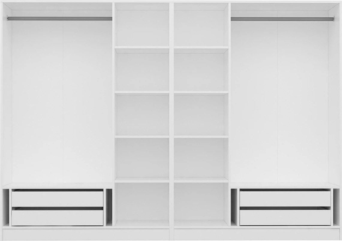 Dollap garderobe, ngjyrë arre, Skye Decor, 270x210x52cm, 8 pjesë