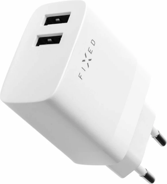 Karikues muri Fixed FIXC17N-2U-WH 17W, 2x USB-A, Quick Charge, kabllo 1.2 m, i bardhë