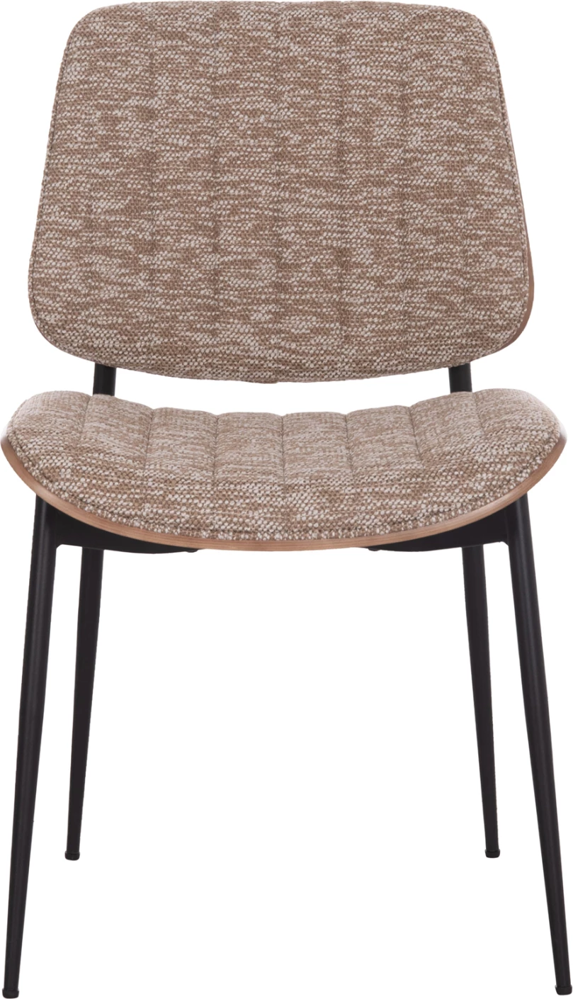 Karrige ngrënieje CONTI FH9983.01, metal i zi, material kafe, 49x56x82cm