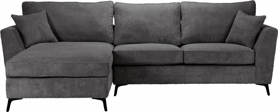 Këndare BOEL, majtas, kadife gri Lincoln 90, 280x170x92cm