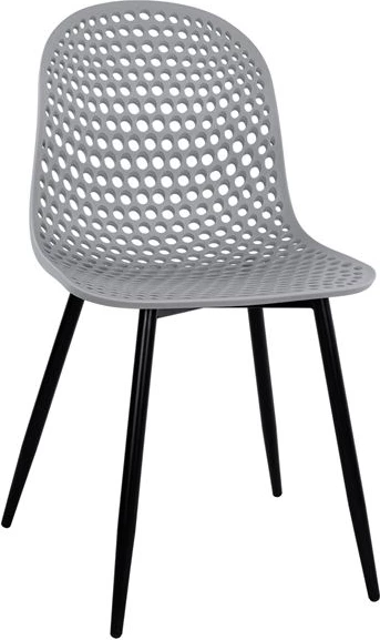 Karrige polipropileni Milana FH8512.10 gri me këmbë metalike 45x51x84 cm, set prej 4 copë