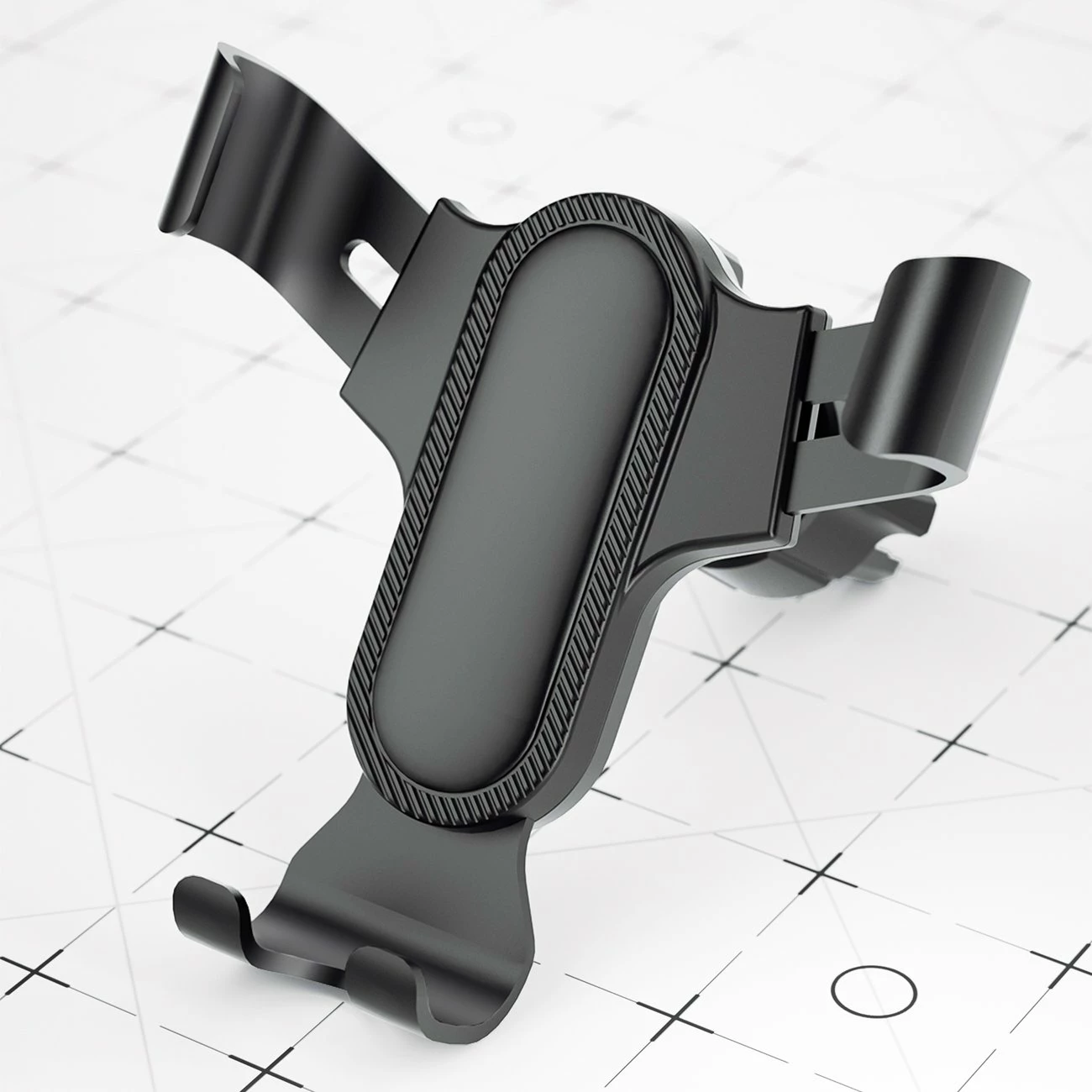 Mbajtës celular për veturë Dudao F7s, gravitacional, vendosje në grilë ajrimi, rrotullim 360°, për 4.7-6.9", i zi