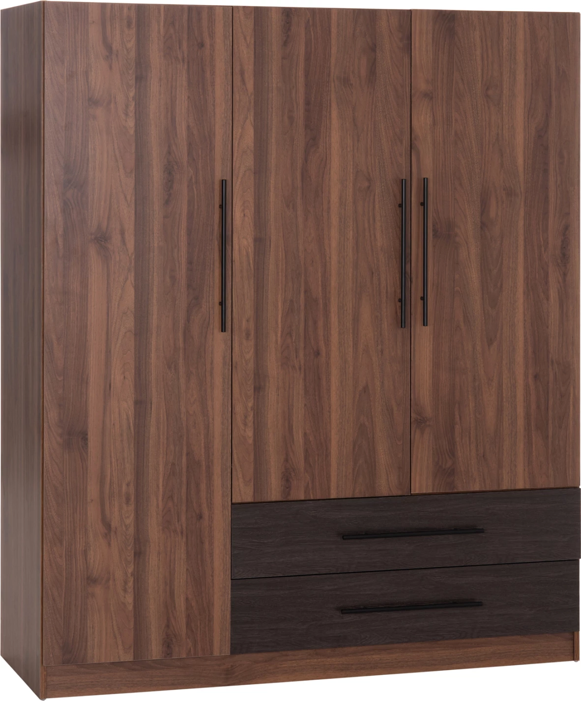Dollap me 3 dyer, 2 sirtarë, ngjyrë arrë/wenge, CARYS FH746.11, 150x55.5x160cm
