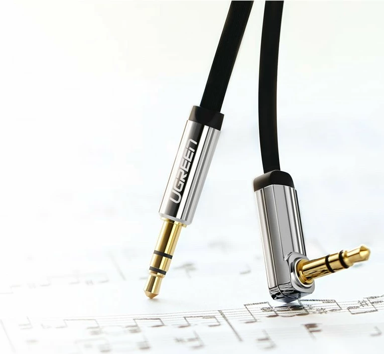 Kabllo audio AUX Ugreen 10599, 3.5 mm mini jack, 2m, Argjendtë