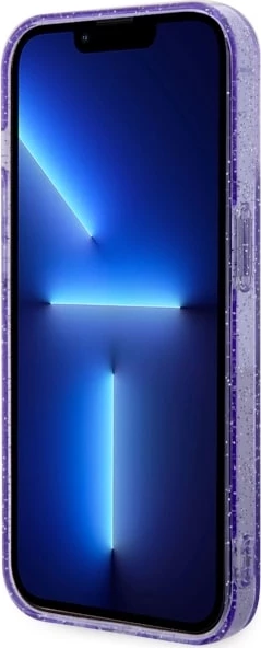 Mbështjellës Guess GUHMP14LHCMCGU për iPhone 14 Pro 6.1", Glitter Gold MagSafe, vjollcë