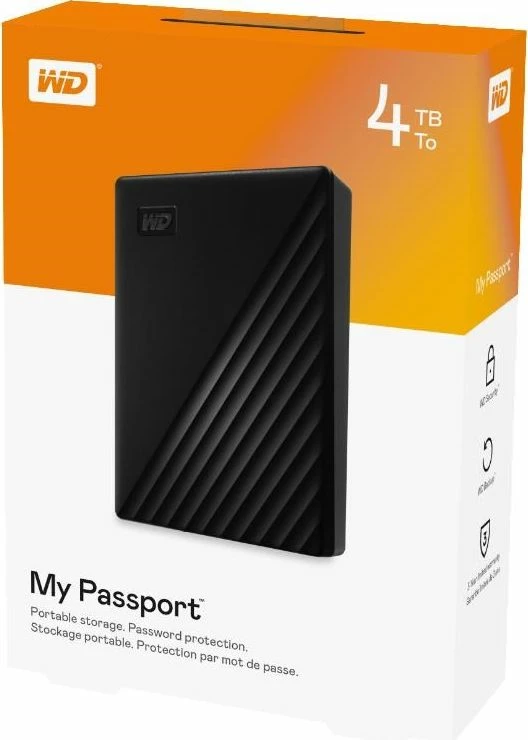 HDD i jashtëm WD My Passport WDBPKJ0040BBK-WESN 4TB USB 3.0 Micro-B, i zi