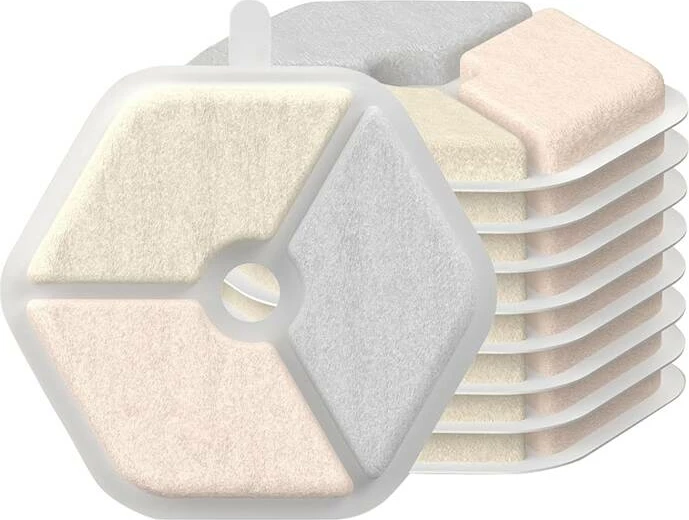 Filtra për fontanë pa tela për kafshë Oneisall PTM-643, set prej 9 copë, Bardhë