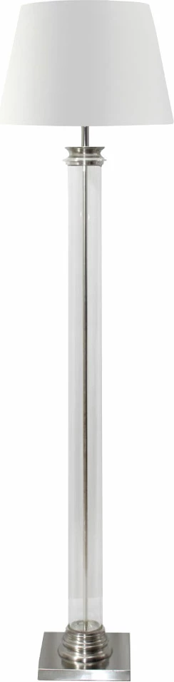 Llambë dyshemeje SKYLER, alumin, xham, argjendtë-bardhë, 41x41x152 cm