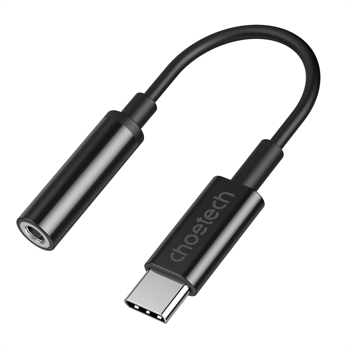 Adapter audio Choetech AUX003, USB-C në 3.5mm, i zi