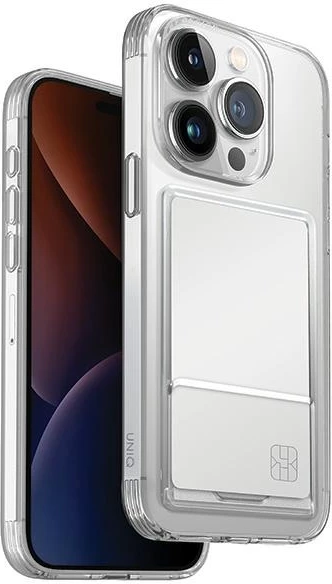 Mbështjellës UNIQ Air Fender ID Cardslot për iPhone 15 Pro Max, transparent