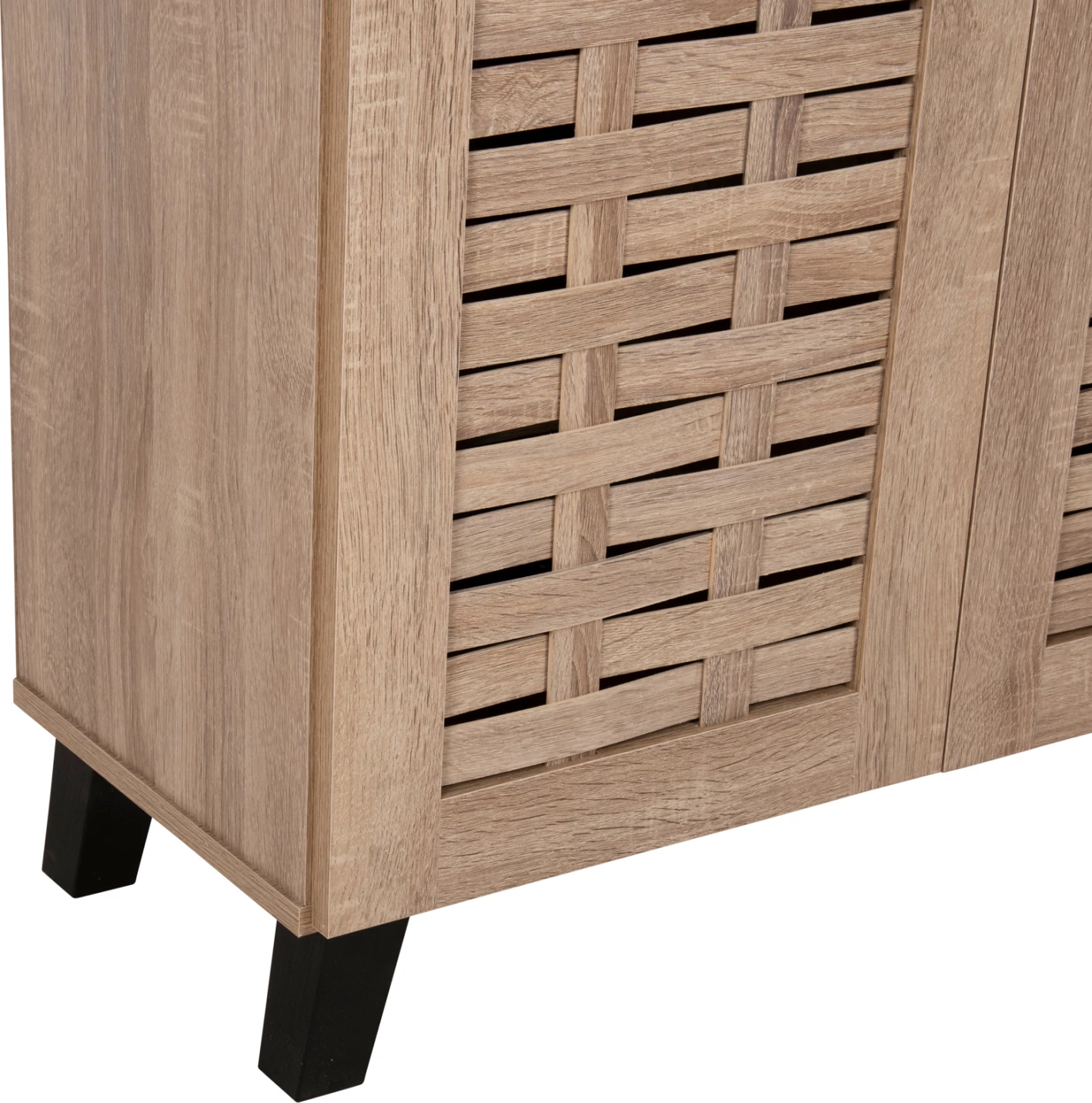 Dollap këpucësh PRODY, melaminë, ngjyrë Sonama, 3 dyer, 115x34x89H cm