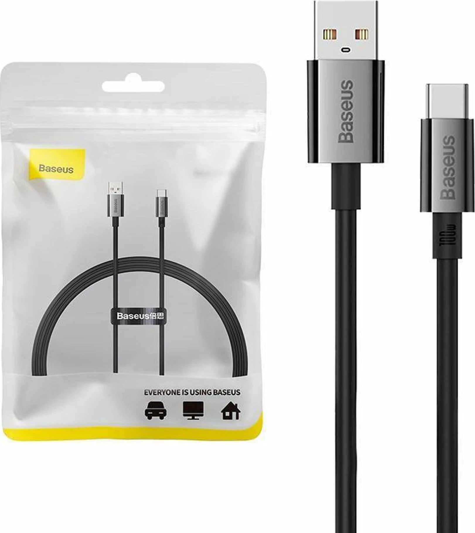 Kabëll USB-A në USB-C Baseus Superior P10320102114-00 1 m 100 W e zezë