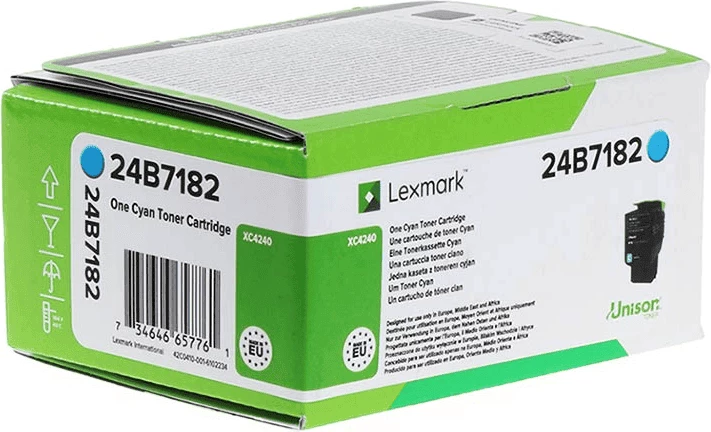 Toner, Lexmark, 24B7182, rendiment 6000 faqe, standard, cyan