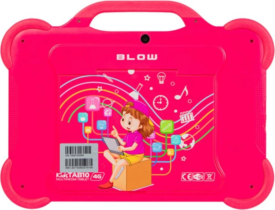 Tablet BLOW KidsTAB10 4G, 10.1", 4GB RAM, 64GB, Android 12, rozë me mbështjellës