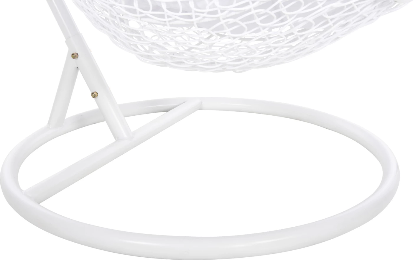 Fole varëse MILLIE FH5996.03 metal-sintetik ratan & jastëkë në të bardhë Φ95x195Hcm