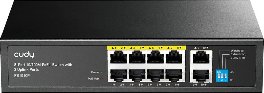 Switch Cudy FS1010P, Fast Ethernet, PoE
