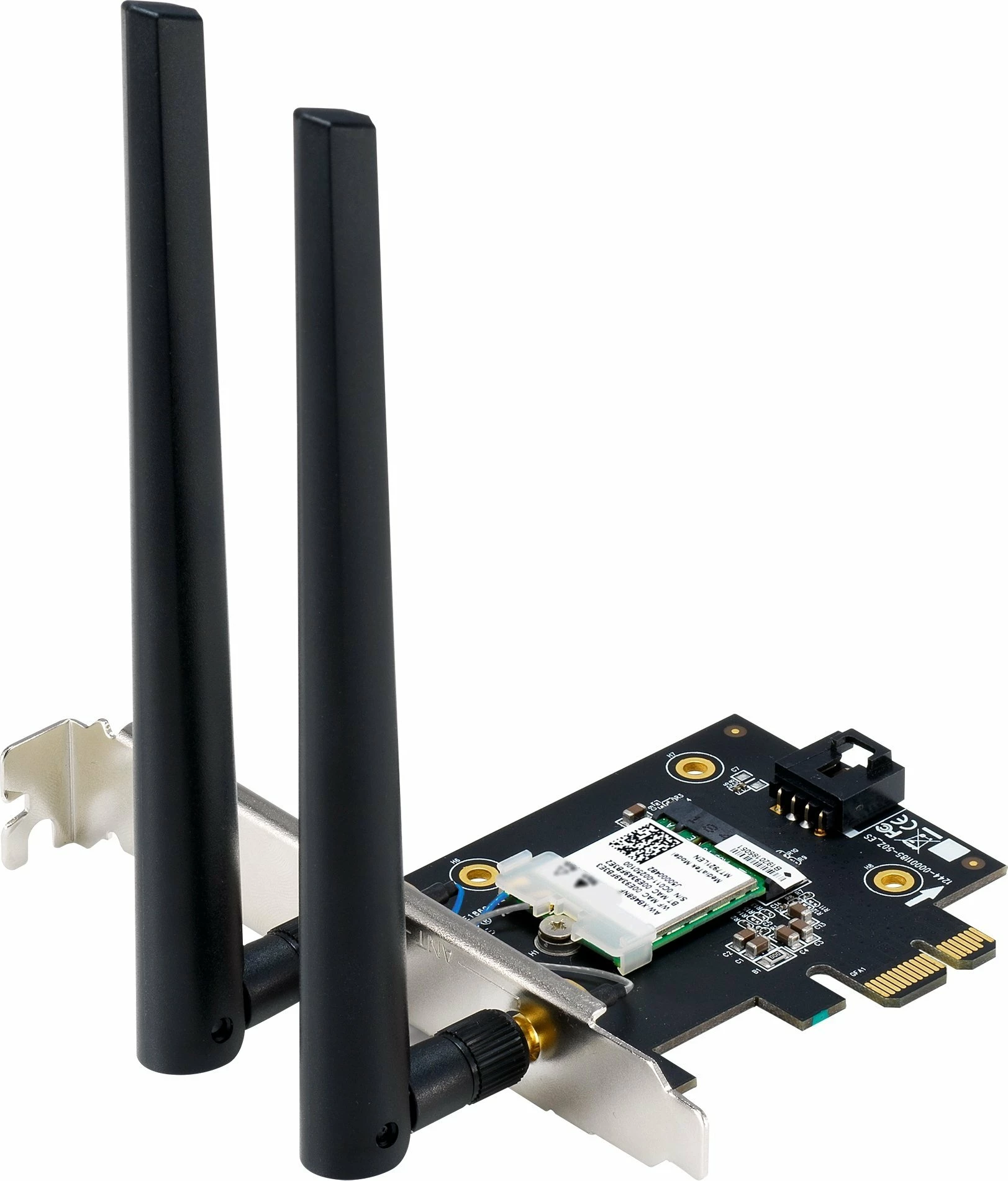 Kartë rrjeti Asus PCE-BE6500 Wi-Fi 7 PCIe tri-band, Bluetooth 5.4, e zezë, me 2 antena