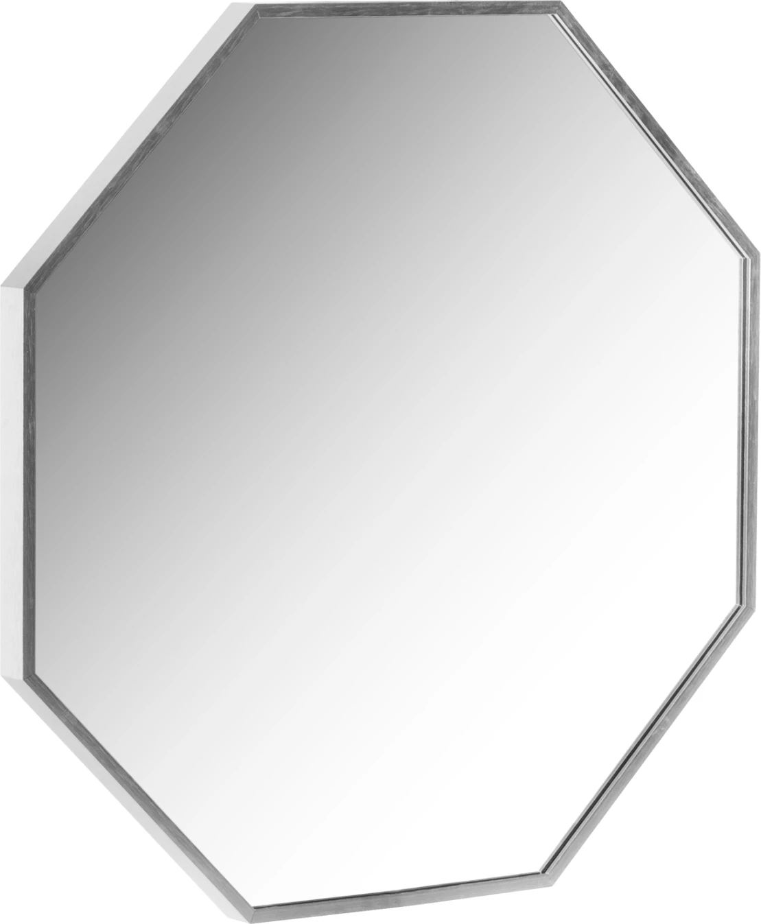 Pasqyrë muri oktagonale, kornizë alumini argjendi, Φ74cm