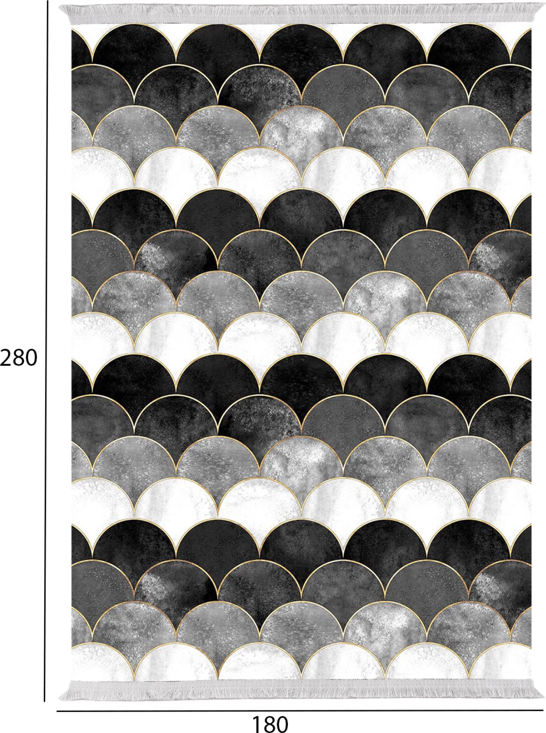 Tepih për dhomë ndeje me franja, Josiane, FH7723.33, shumëngjyrësh, 180x280 cm