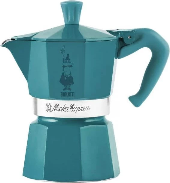 Moka Express Bialetti Winter Wonderland 3TZ, 140 ml, Turquoise, Silver