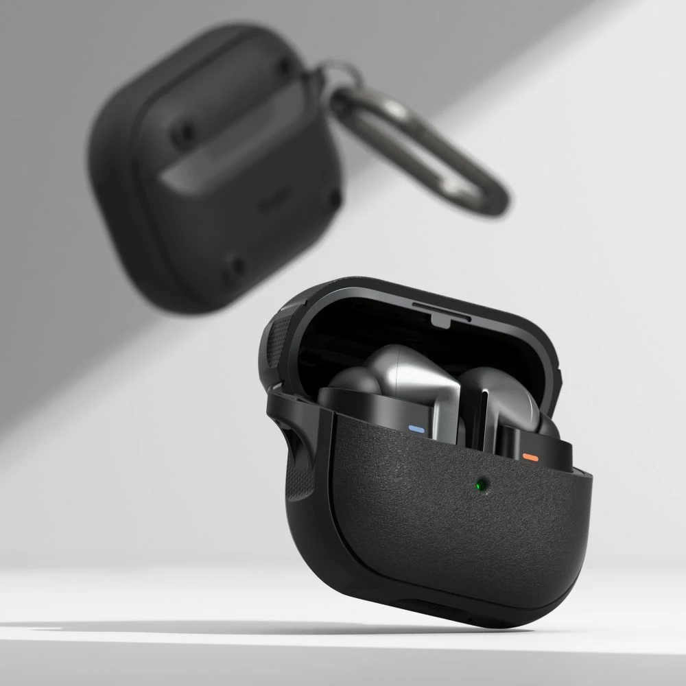Mbështjellës Ringke Onyx për Samsung Galaxy Buds 3/3 Pro, MagSafe, me karabinë, e zezë