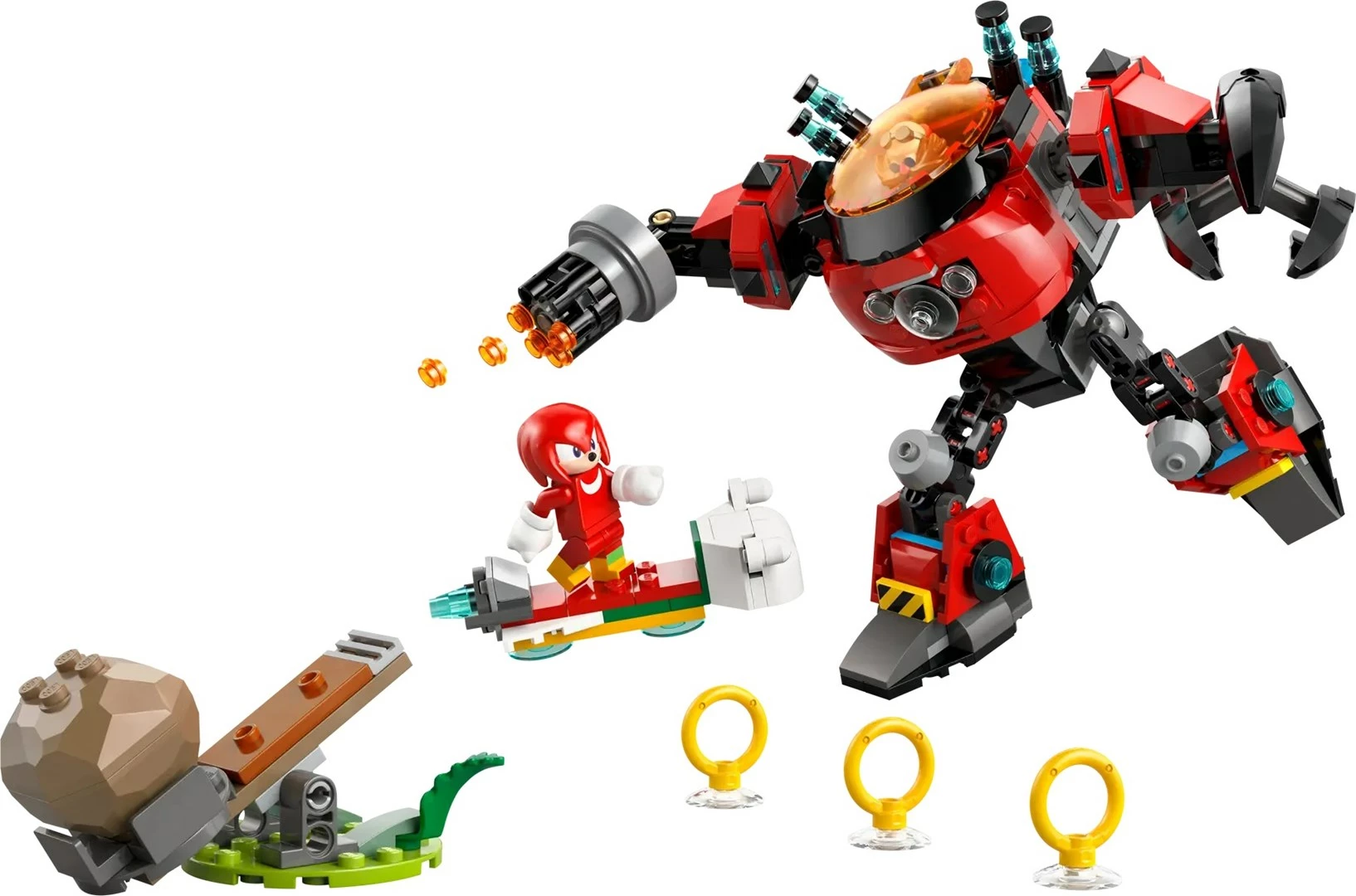 Set LEGO Sonic the Hedgehog 77005 Knuckles vs. Dr. Eggman Egg Crusher Mech, 350 pjesë