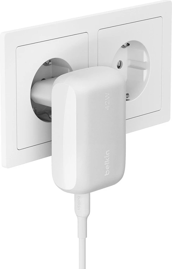 Karikues Belkin WCB009vfWH, 42W, 2 porta, USB Type-C, i bardhë