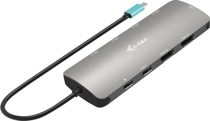 Stacion dokimi i-tec C31NANOHDM2D100, 2x HDMI, USB-C, 100W, Argjendtë