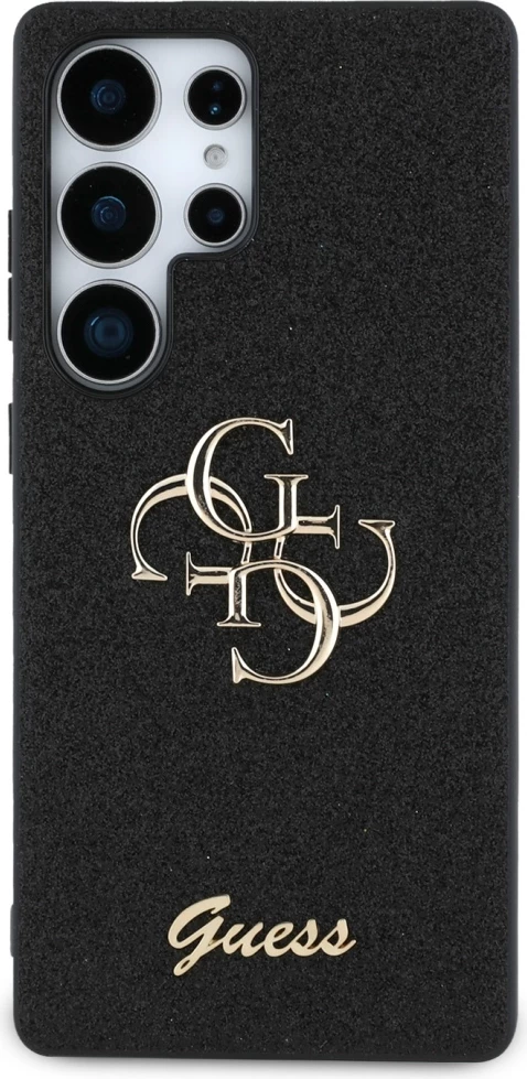 Mbështjellës Guess Fixed Glitter Big 4G Metal Logo për Samsung Galaxy S25 Ultra, i zi