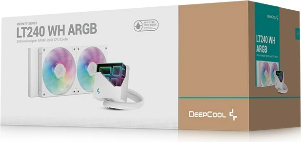 Kasë ftohëse me lëng DeepCool LT240, 2x12 cm, e bardhë