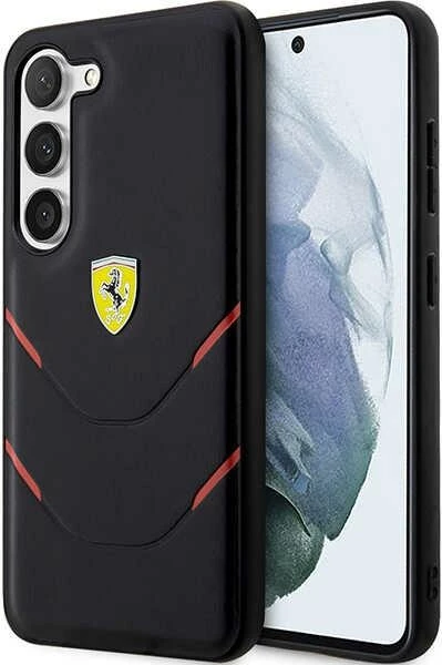 Mbështjellës Ferrari Hot Stamp Lines për Samsung Galaxy S23+, i zi