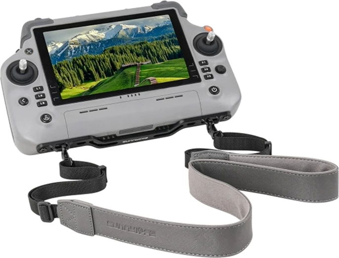 Mbajtës kontrolluesi Sunnylife GS998 për RC Plus 2/1, rrip i rregullueshëm, alumini, lëkurë PU, Gri