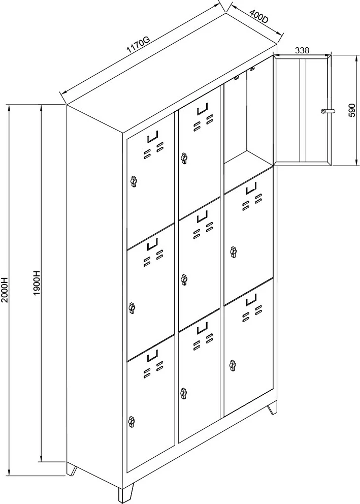 Dollap për ruajtje me dry, ngjyrë gri dhe e zezë, Skye Decor, Js1015Sı
