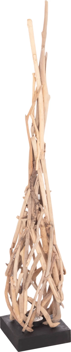 Llambë dyshemeje dekorative, dru i natyrshëm, FLAMER, 30x30x179cm