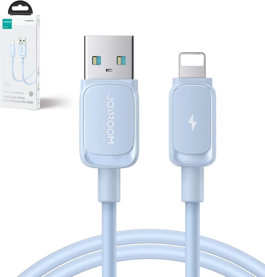 Kabllo Joyroom Multi-Color Series A14 Lightning në USB-A, 1.2m, 2.4A, Kaltër